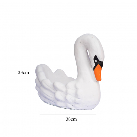 Ghiveci lebada, alb, beton, 38x23x33cm [5]