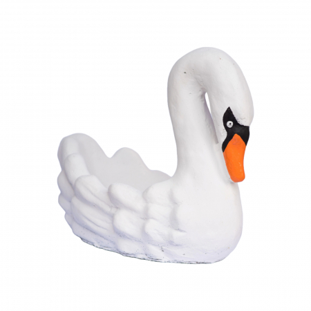 Ghiveci lebada, alb, beton, 38x23x33cm [3]