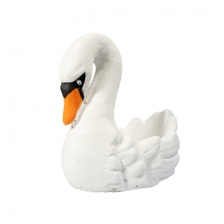 DE GRADINA - Ghiveci lebada, alb, beton, 38x23x33cm