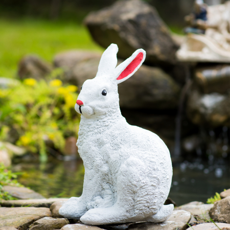Iepure de camp alb, beton, 33x13x21cm [2]