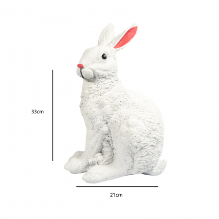 Iepure de camp alb, beton, 33x13x21cm [4]