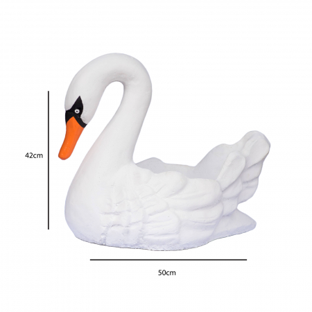 Pachet lebede, alba + neagra, beton, pentru gradina, 50x30x42cm [4]