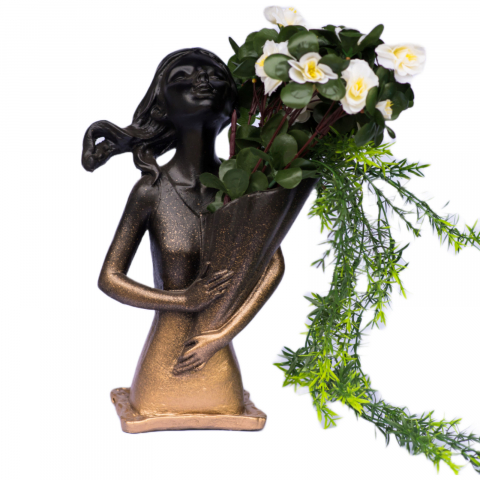 Pachet vaze Dolly + Apollo, negru-auriu, 34cm + 16cm inaltime [2]