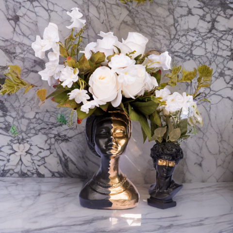 Pachet vaze Printesa Africana + Apollo, negru-auriu, 24cm + 16cm inaltime [1]