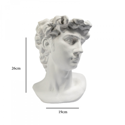 Vaza David, alb, 26x19x19cm [4]