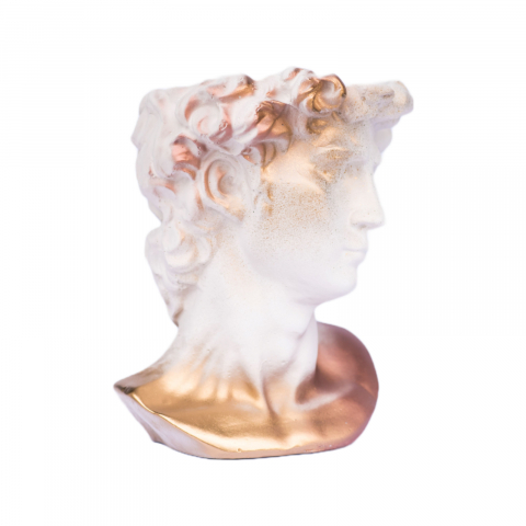 Vaza David, alb-aramiu, 26x19x19 cm [3]