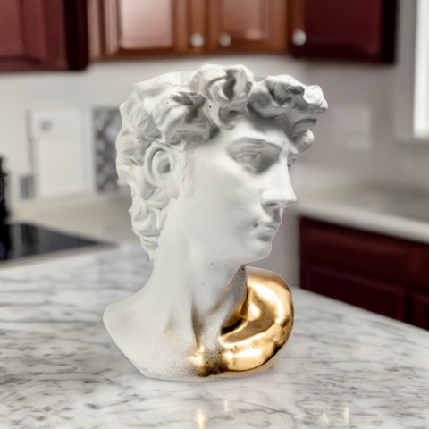 Vaza David, alb-auriu, 26x19x19cm [1]