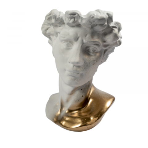 Vaza David, alb-auriu, 26x19x19cm [2]