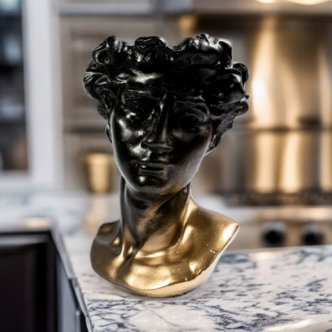 Vaza David, negru-auriu, 26x19x19 cm [2]