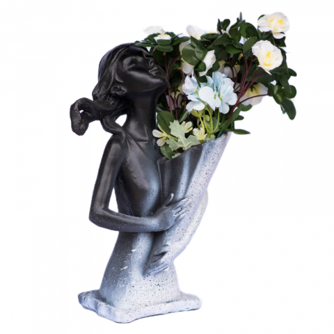 Vaza Dolly, negru-alb, 34x20x16cm [4]