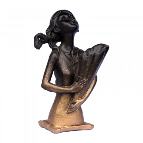 VAZE - Vaza Dolly, negru-auriu, 34x20x16cm