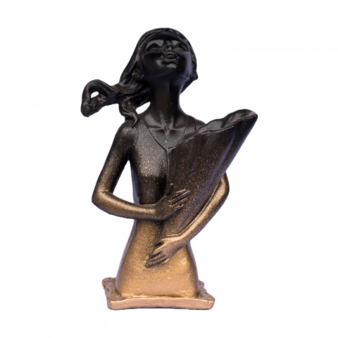 Vaza Dolly, negru-auriu, 34x20x16cm [1]