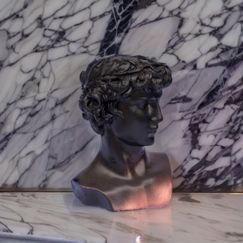 Vaza Hercule, negru-aramiu, 20x14x14cm [1]