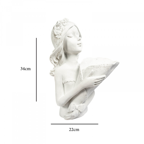 Vaza Lady D., alb, 34x20x16 cm [4]