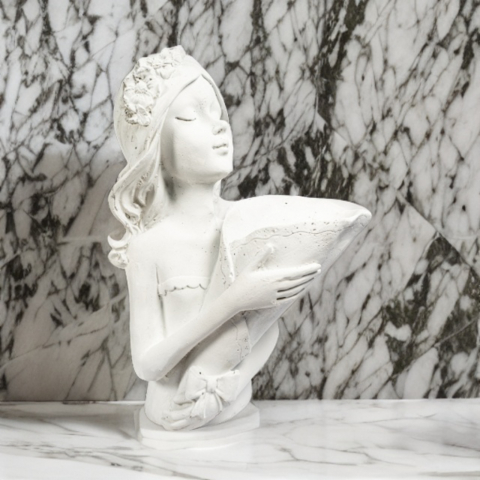 Vaza Lady D., alb, 34x20x16 cm [2]