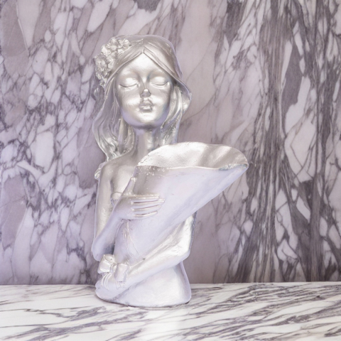 Vaza Lady D., argintiu, 34x22x22cm [3]