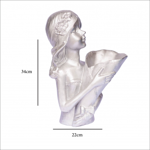 Vaza Lady D., argintiu, 34x22x22cm [4]