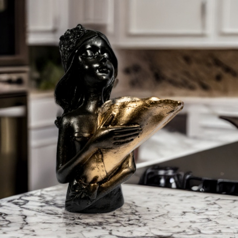 Vaza Lady D., negru-auriu, 34x22x22 cm [1]