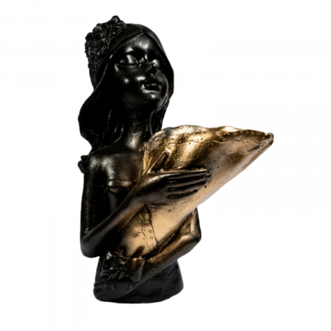 Vaza Lady D., negru-auriu, 34x22x22 cm [3]