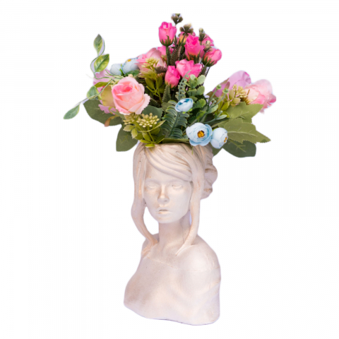 Vaza Mira, alb-auriu perlat, 24x20x12 cm [2]