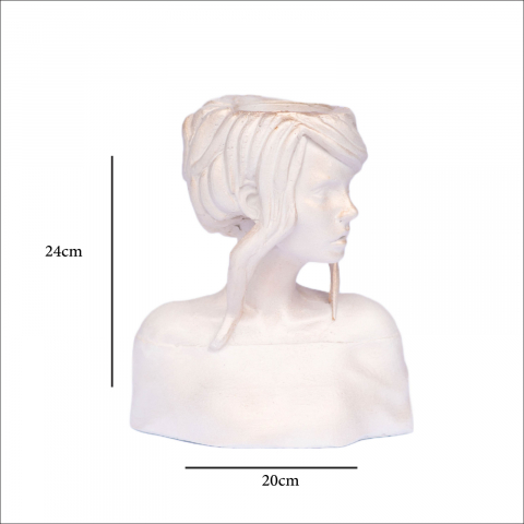 Vaza Mira, alb-auriu perlat, 24x20x12 cm [5]