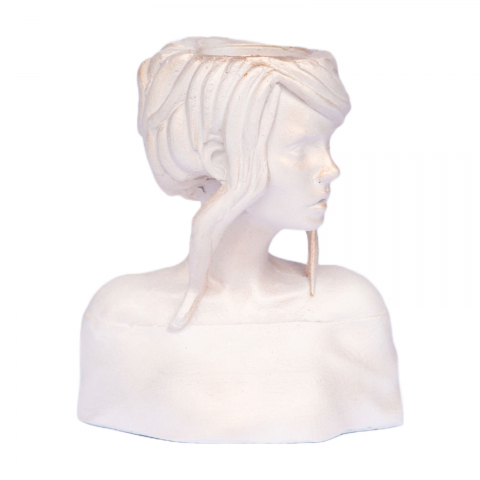 VAZE - Vaza Mira, alb-auriu perlat, 24x20x12 cm