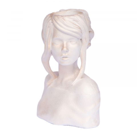 Vaza Mira, alb-auriu perlat, 24x20x12 cm [4]