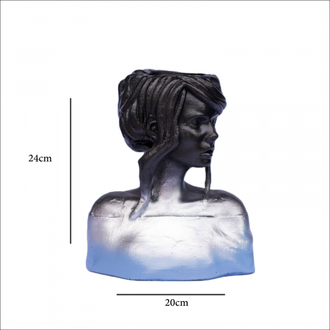 Vaza Mira, negru-argintiu-albastru, 24x20x12 cm [5]