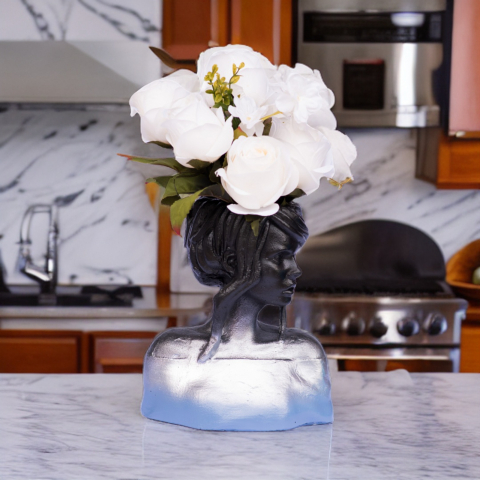 Vaza Mira, negru-argintiu-albastru, 24x20x12 cm [1]