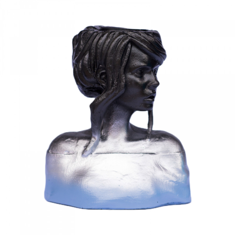 VAZE - Vaza Mira, negru-argintiu-albastru, 24x20x12 cm