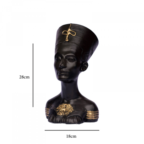 Vaza Nefertiti, negru-auriu, 28x18x18cm [2]