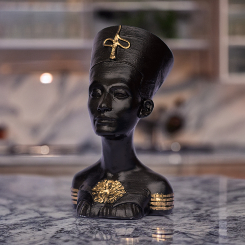 Vaza Nefertiti, negru-auriu, 28x18x18cm [1]