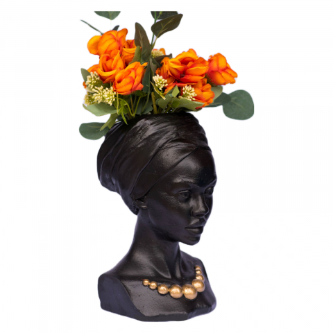 Vaza Nia, negru-auriu, 29x18x18cm [3]