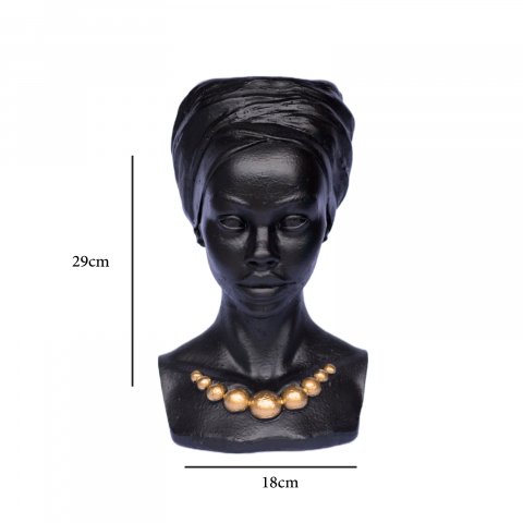 Vaza Nia, negru-auriu, 29x18x18cm [5]