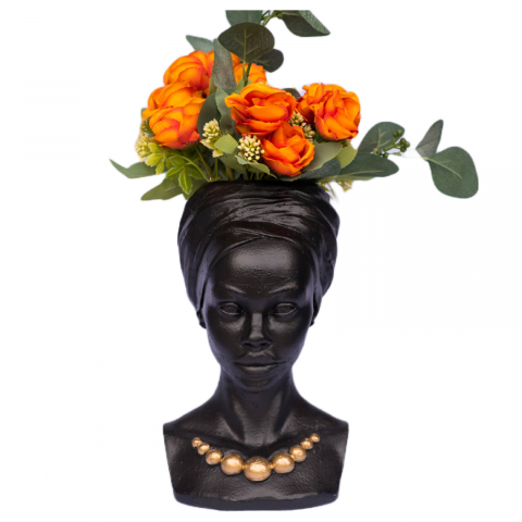 Vaza Nia, negru-auriu, 29x18x18cm [2]