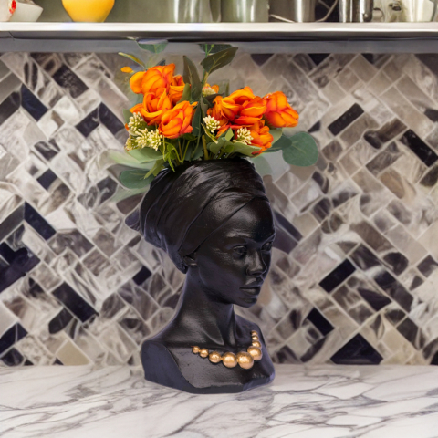 Vaza Nia, negru-auriu, 29x18x18cm [1]