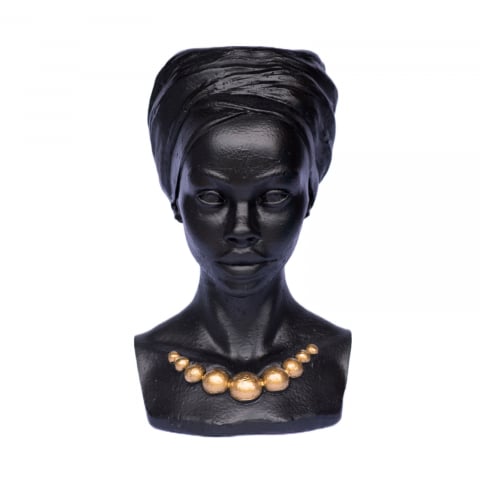 VAZE - Vaza Nia, negru-auriu, 29x18x18cm