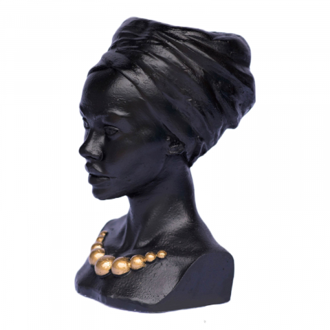 Vaza Nia, negru-auriu, 29x18x18cm [4]