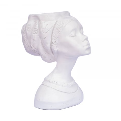 VAZE - Vaza Printesa Africana, alb, 24x18x14 cm