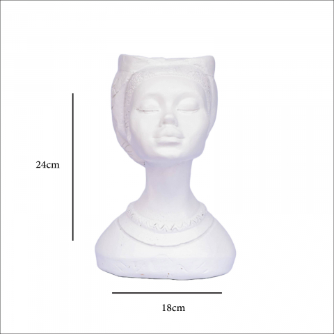 Vaza Printesa Africana, alb, 24x18x14 cm [4]