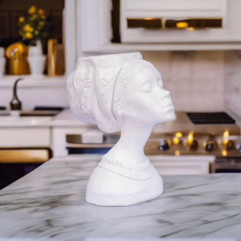 Vaza Printesa Africana, alb, 24x18x14 cm [1]