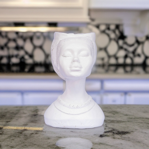 Vaza Printesa Africana, alb, 24x18x14 cm [2]