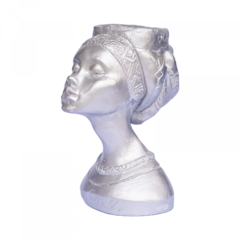 VAZE - Vaza Printesa africana, argintiu, 24x18x14cm