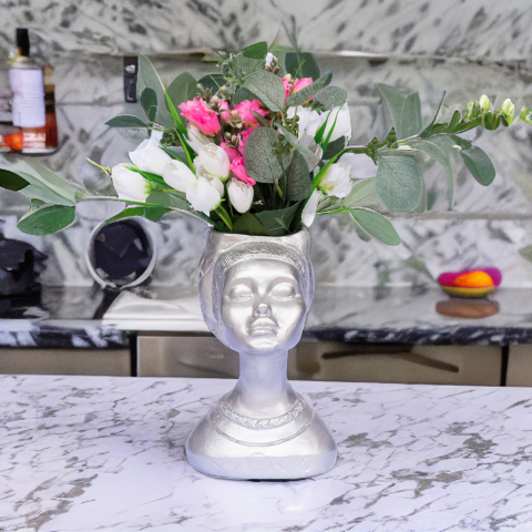 Vaza Printesa africana, argintiu, 24x18x14cm [1]