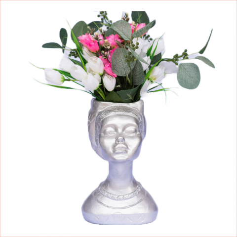 Vaza Printesa africana, argintiu, 24x18x14cm [3]