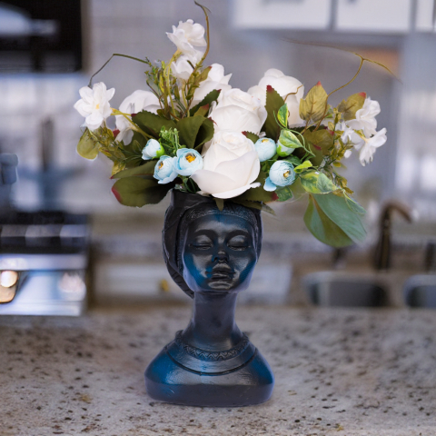 Vaza Printesa africana, negru-albastru, 24x18x14cm [1]