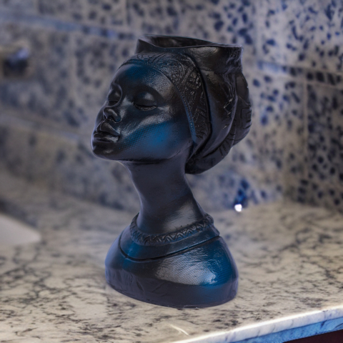 Vaza Printesa africana, negru-albastru, 24x18x14cm [3]