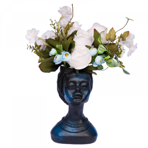 Vaza Printesa africana, negru-albastru, 24x18x14cm [4]