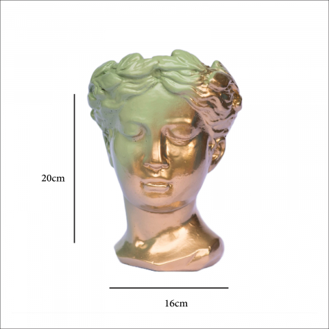 Vaza Venus, auriu-verde maslina, 20x16x16cm [5]