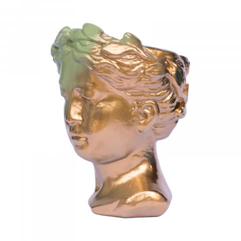 Vaza Venus, auriu-verde maslina, 20x16x16cm [4]